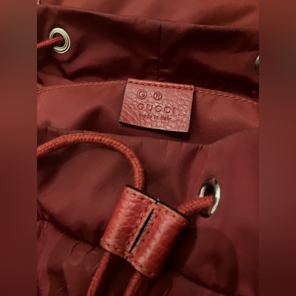 Gucci Red Nylon Backpack ๐ GG Monogram - Picture 5 of 7